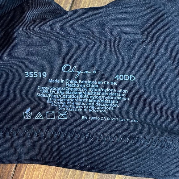 Olga size 40DD sheer leaves minimizer bra black - Picture 5 of 5